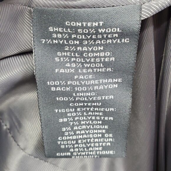 Vince Camuto Boucle Front Mixed Media Belt Wool Blend Long Jacket Large - Picture 5 of 5